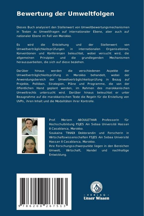 Produktbild: Bewertung der Umweltfolgen