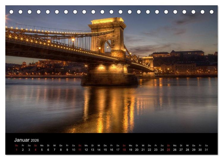 Produktbild: Europ&auml;ische St&auml;dte bei Nacht (Tischkalender 2026 DIN A5 quer), CALVENDO Monatskalender