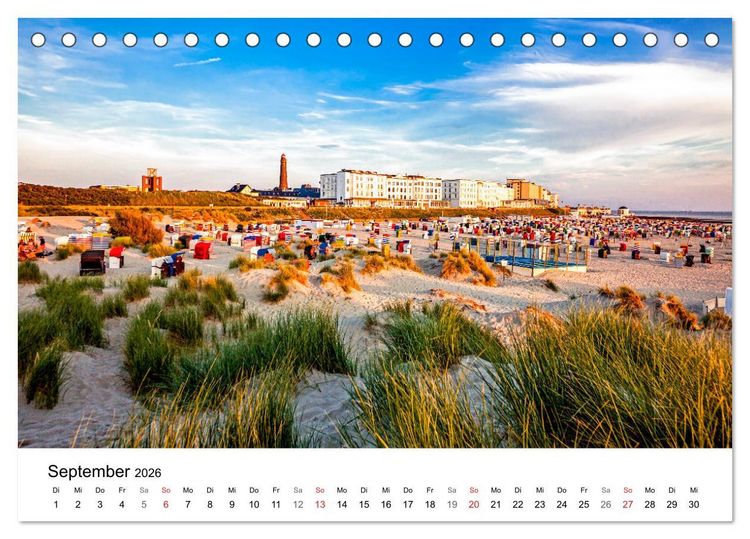 Produktbild: Borkum - Inselblicke (Tischkalender 2026 DIN A5 quer), CALVENDO Monatskalender