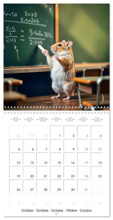 Produktbild: AI Hamsters at school (Wall Calendar 2026 12 &times; 12 Inch) CALVENDO 12 Month Wall Calendar