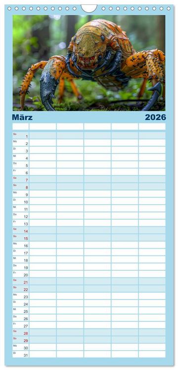 Produktbild: Familienplaner 2026 - Reise in die Urzeit mit 5 Spalten (Wandkalender, 21 x 45 cm) CALVENDO