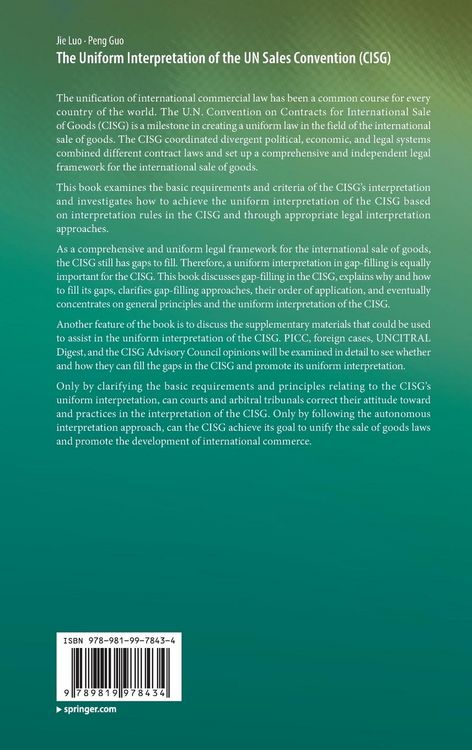 Produktbild: The Uniform Interpretation of the UN Sales Convention (CISG)