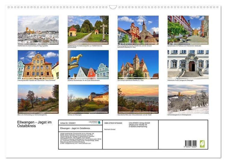 Produktbild: Ellwangen - Jagst im Ostalbkreis (Wandkalender 2027 DIN A2 quer), CALVENDO Monatskalender