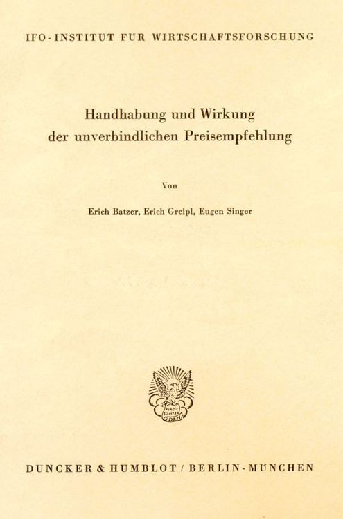 Produktbild: Handhabung und Wirkung der unverbindlichen Preisempfehlung.
