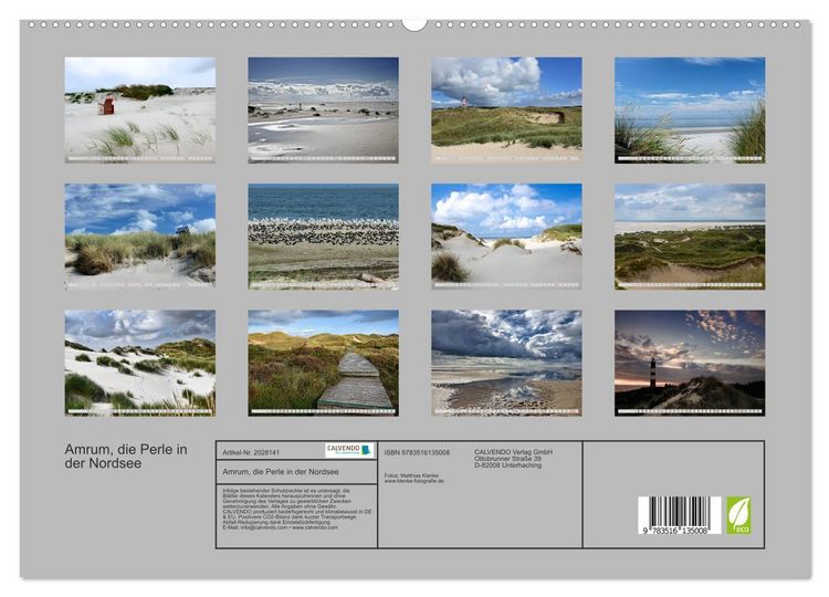Produktbild: Amrum, die Perle in der Nordsee (hochwertiger Premium Wandkalender 2026 DIN A2 quer), Kunstdruck in Hochglanz