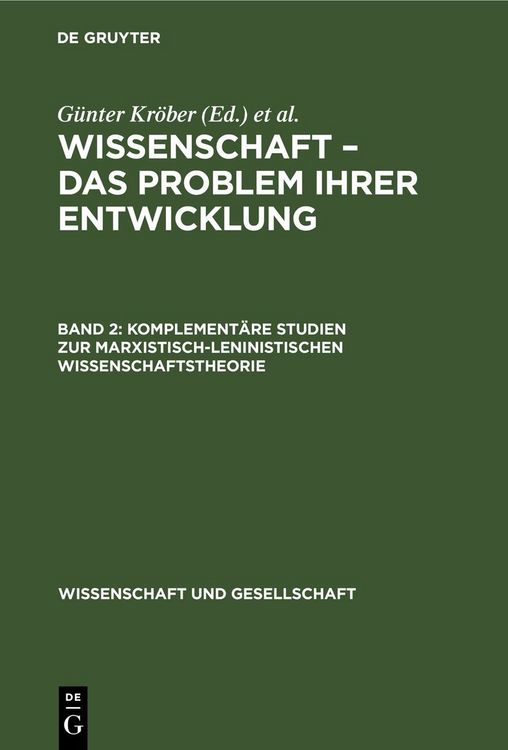 Produktbild: Komplement&auml;re Studien zur marxistisch-leninistischen Wissenschaftstheorie