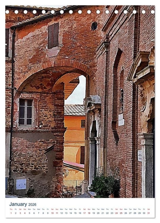 Produktbild: Umbrian Archways (Desk Calendar 2026 DIN A5 portrait), CALVENDO 12 Month DeskCalendar