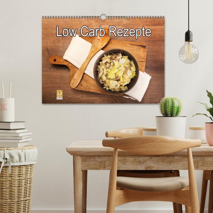 Produktbild: Low Carb - Leichte Rezepte f&uuml;r jeden Tag (Wandkalender 2026 DIN A3 quer), CALVENDO Monatskalender