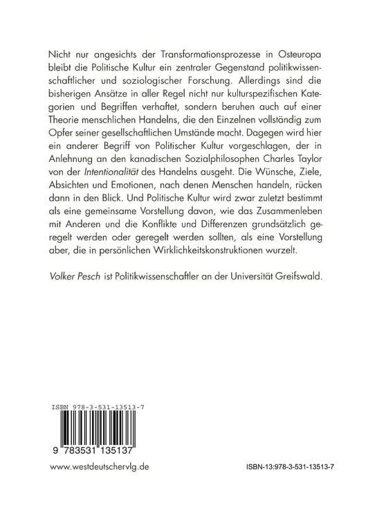 Produktbild: Handlungstheorie und Politische Kultur