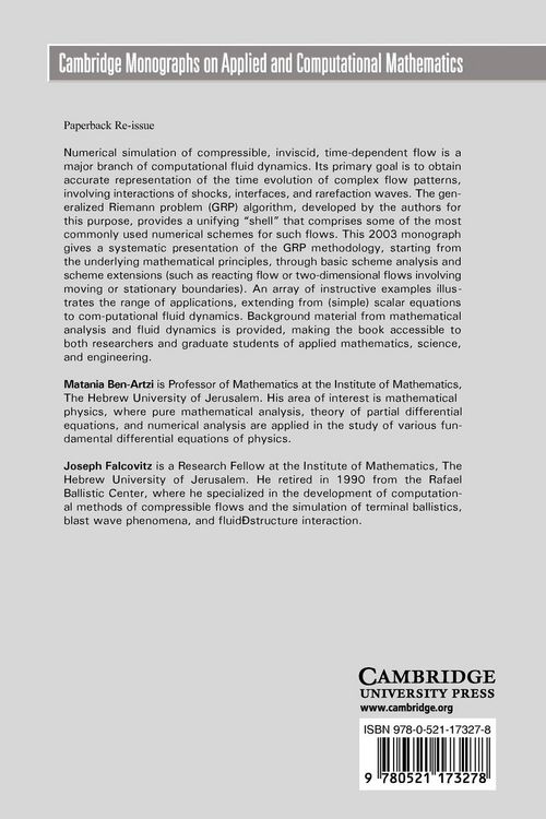Produktbild: Generalized Riemann Problems in Computational Fluid Dynamics