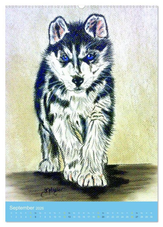 Produktbild: Hunde - Bezaubernde Portraitzeichnungen (Wandkalender 2026 DIN A2 hoch), CALVENDO Monatskalender