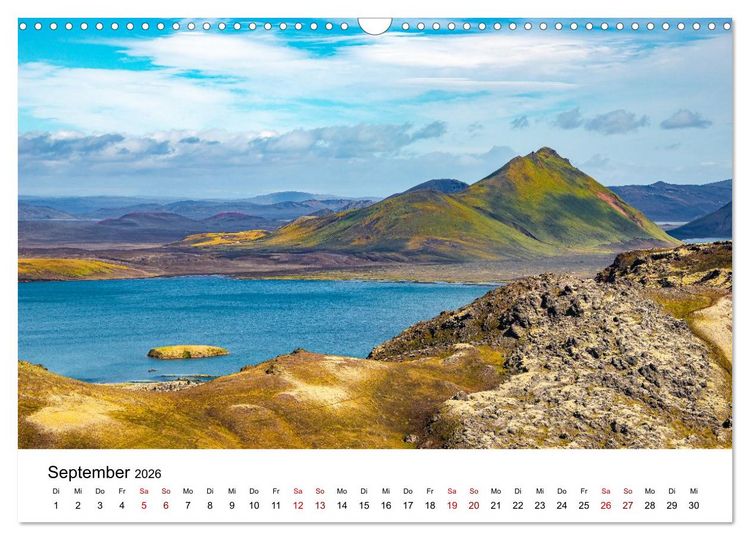 Produktbild: Island, Landmannalaugar: Regenbogenberge (Wandkalender 2026 DIN A3 quer), CALVENDO Monatskalender