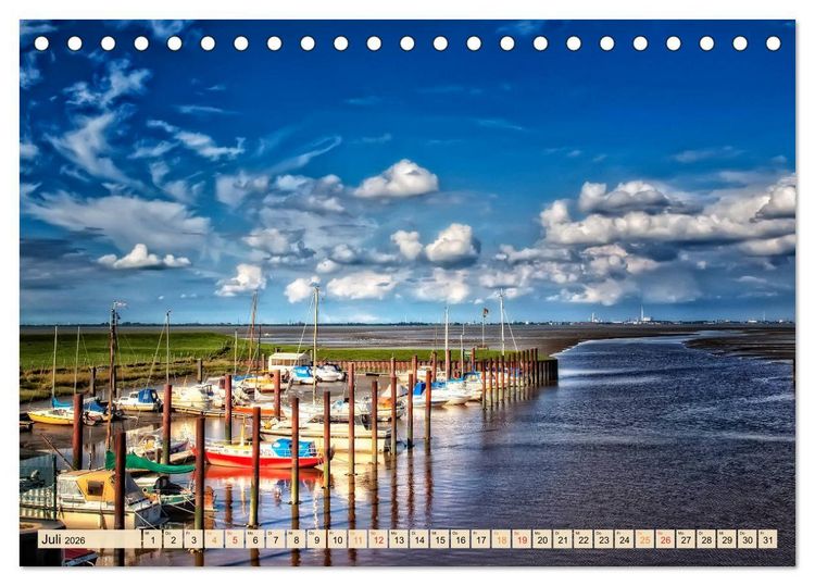 Produktbild: Friesland - Watt und Nordsee (Tischkalender 2026 DIN A5 quer), CALVENDO Monatskalender