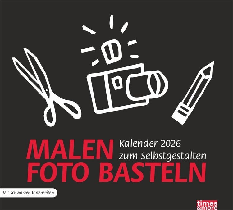 Produktbild: Times&more Bastelkalender schwarz 2026