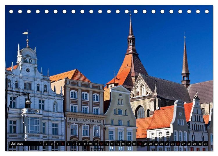 Produktbild: Deutsche Hansest&auml;dte - L&uuml;beck Wismar Rostock Stralsund (Tischkalender 2026 DIN A5 quer), CALVENDO Monatskalender