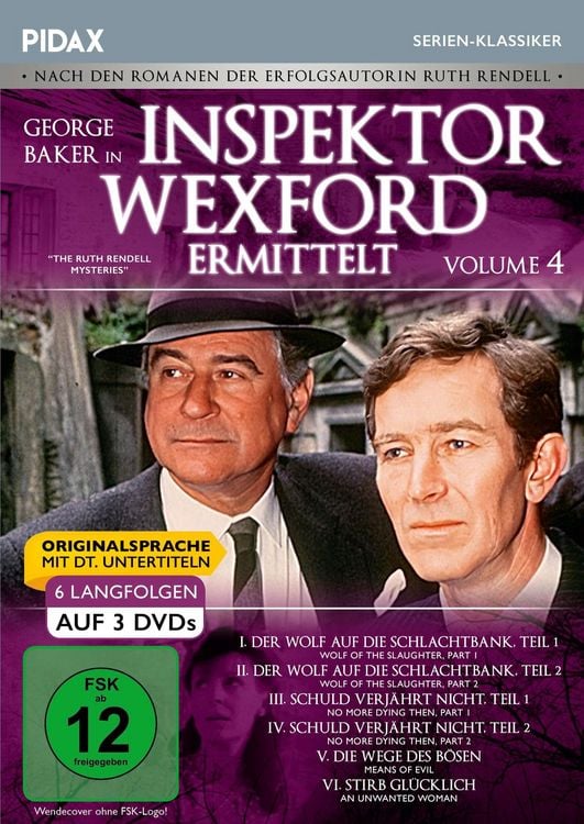 Produktbild: Inspektor Wexford ermittelt, Vol. 4 (The Ruth Rendell Mysteries) / Sechs spannende Langfolgen der legend&auml;ren Krimiserie in Originalfassung mit deutschen Untertiteln (Pidax Serien-Klassiker) [3 DVDs]