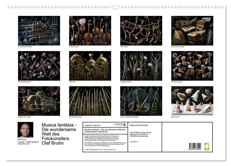 Produktbild: Musica fant&aacute;sia - Die wundersame Welt des Fotok&uuml;nstlers Olaf Bruhn (Wandkalender 2026 DIN A2 quer), CALVENDO Monatskalender