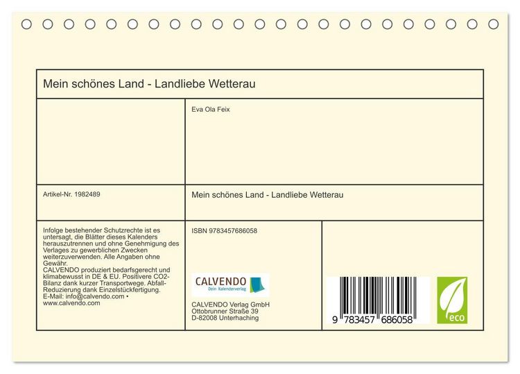 Produktbild: Mein sch&ouml;nes Land - Landliebe Wetterau (Tischkalender 2026 DIN A5 quer), CALVENDO Monatskalender