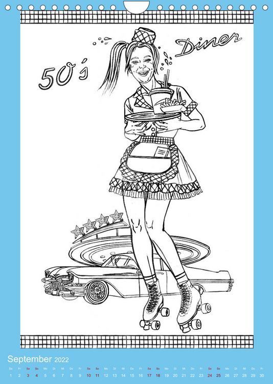 Produktbild: Burlesque Malkalender, Malbuch / burlesque coloring book mit Bildern von Sara Horwath (Wandkalender 2022 DIN A4 hoch)