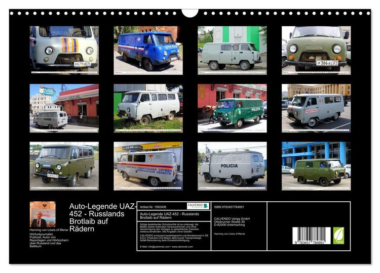 Produktbild: Auto-Legende UAZ-452 - Russlands Brotlaib auf R&auml;dern (Wandkalender 2026 DIN A3 quer), CALVENDO Monatskalender