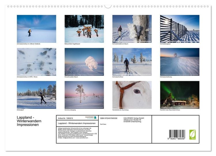 Produktbild: Lappland - Winterwandern Impressionen (Wandkalender 2026 DIN A2 quer), CALVENDO Monatskalender
