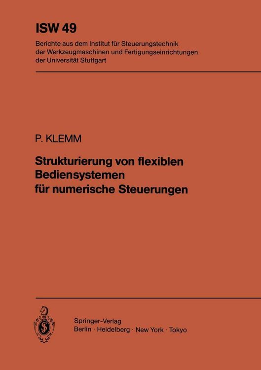 Produktbild: Strukturierung von flexiblen Bediensystemen f&uuml;r numerische Steuerungen