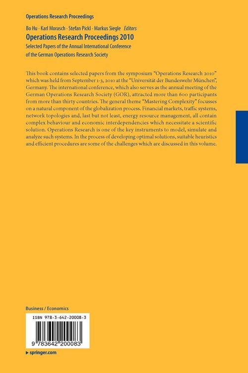 Produktbild: Operations Research Proceedings 2010