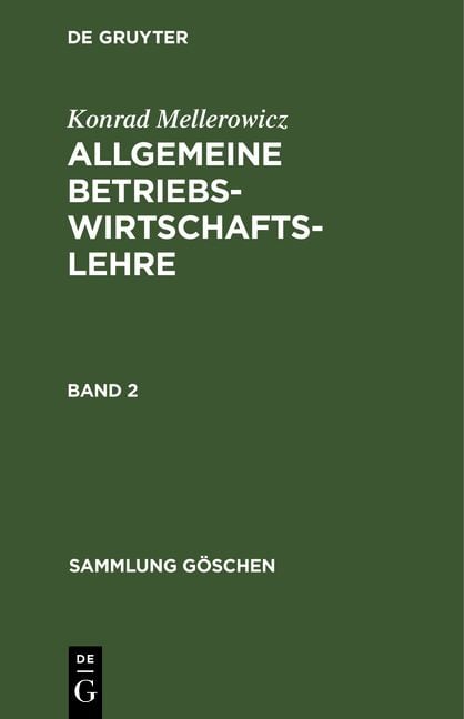 Produktbild: Allgemeine Betriebswirtschaftslehre. Band 2