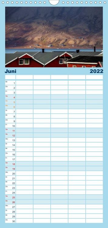 Produktbild: Familienplaner Spitzbergen - Wild.Rau.Ungez&auml;hmt. (Wandkalender 2022 , 21 cm x 45 cm, hoch)