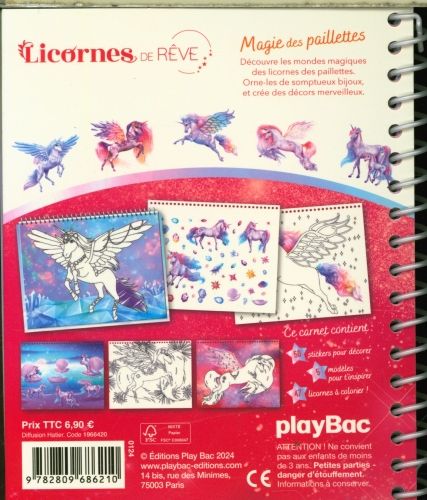 Produktbild: Licornes de r&ecirc;ve : magie des paillettes : mini-carnet cr&eacute;atif