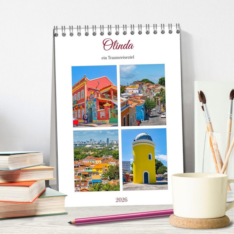 Produktbild: Olinda - ein Traumreiseziel (Tischkalender 2026 DIN A5 hoch), CALVENDO Monatskalender