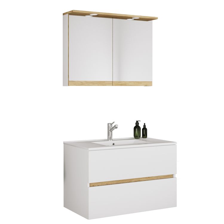 Produktbild: 3 tlg. Badm&ouml;bel-Set mit Waschbecken Cosila-I 81 cm