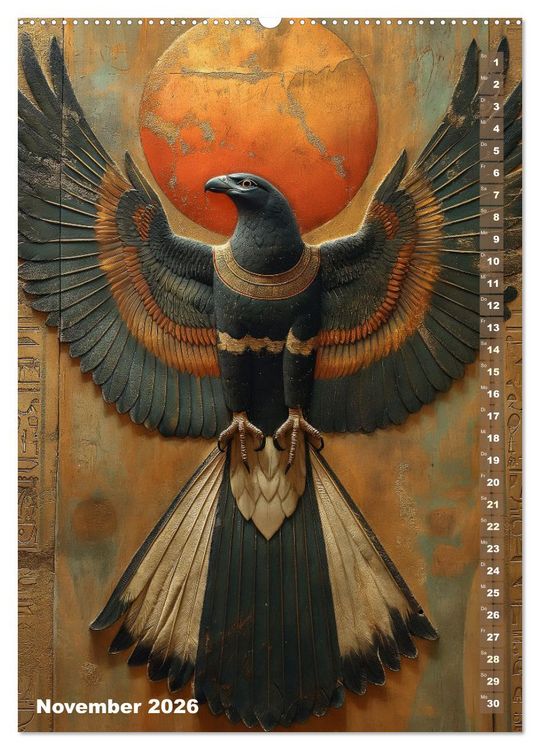 Produktbild: &Auml;gyptische Algorithmen - K&uuml;nstliche Intelligenz trifft auf das alte &Auml;gypten (hochwertiger Premium Wandkalender 2026 DIN A2 hoch), Kunstdruck in Hochglanz