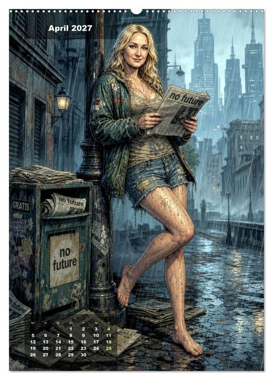Produktbild: No Future: Dystopische Street-Art Graphic Novel (Wandkalender 2027 DIN A2 hoch), CALVENDO Monatskalender