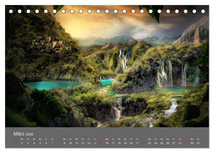 Produktbild: Zwielicht - Fantasylandschaften (Tischkalender 2026 DIN A5 quer), CALVENDO Monatskalender