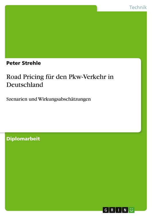 Produktbild: Road Pricing f&uuml;r den Pkw-Verkehr in Deutschland
