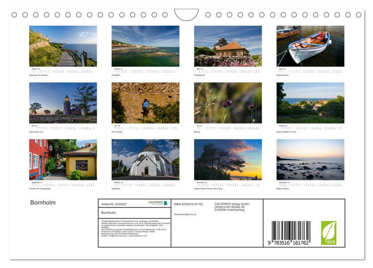 Produktbild: Bornholm (Wandkalender 2026 DIN A4 quer), CALVENDO Monatskalender