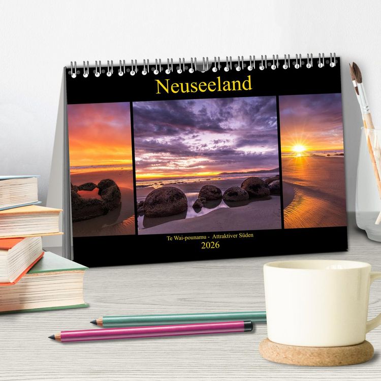 Produktbild: Neuseeland - Attraktiver S&uuml;den (Tischkalender 2026 DIN A5 quer), CALVENDO Monatskalender