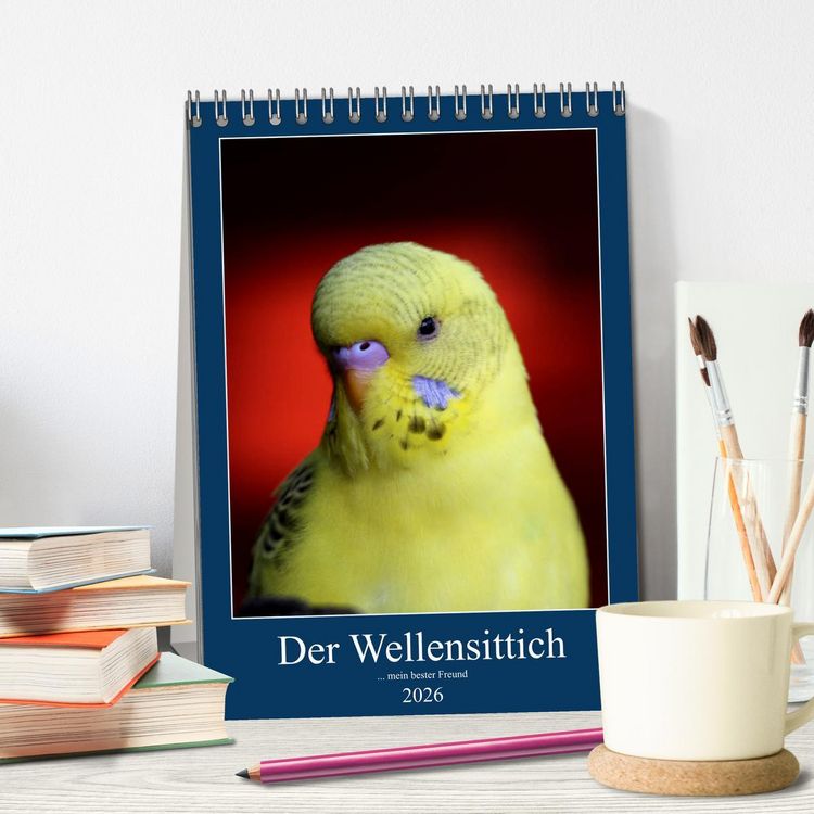 Produktbild: Der Wellensittich - mein bester Freund (Tischkalender 2026 DIN A5 hoch), CALVENDO Monatskalender