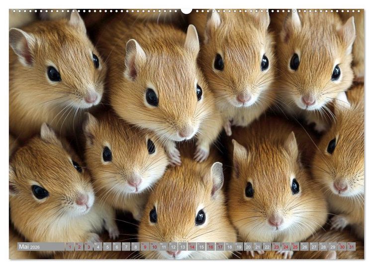 Produktbild: Maus im Haus - der Gerbil Kalender (Wandkalender 2026 DIN A2 quer), CALVENDO Monatskalender