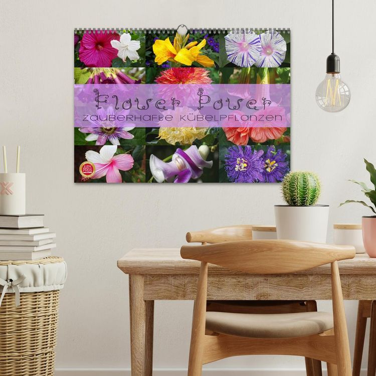Produktbild: Flower Power - Zauberhafte K&uuml;belpflanzen (Wandkalender 2026 DIN A3 quer), CALVENDO Monatskalender