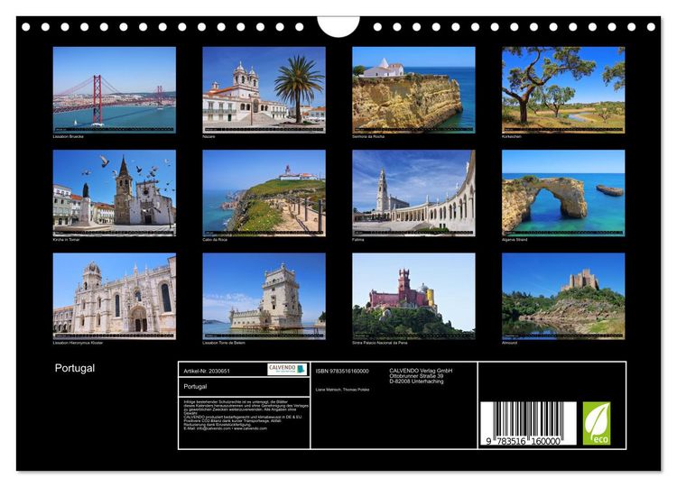 Produktbild: Portugal (Wandkalender 2026 DIN A4 quer), CALVENDO Monatskalender