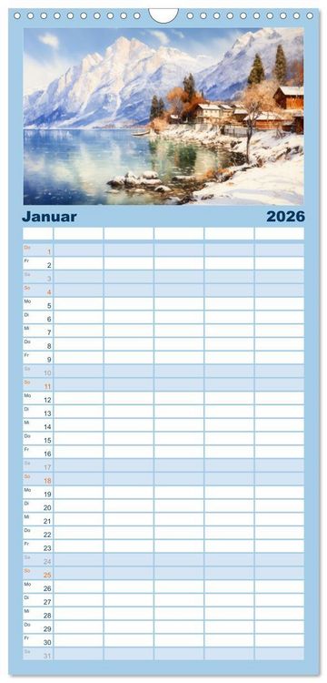 Produktbild: Familienplaner 2026 - Lieblingssee mit 5 Spalten (Wandkalender, 21 x 45 cm) CALVENDO
