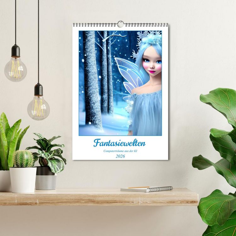 Produktbild: Fantasiewelten - Computertr&auml;ume aus der KI (Wandkalender 2026 DIN A3 hoch), CALVENDO Monatskalender
