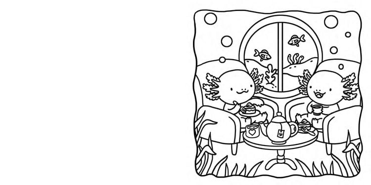 Produktbild: Cute Axolotl I Ausmalbuch f&uuml;r Erwachsene