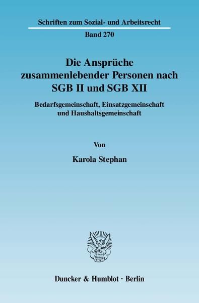 Produktbild: Die Anspr&uuml;che zusammenlebender Personen nach SGB II und SGB XII.