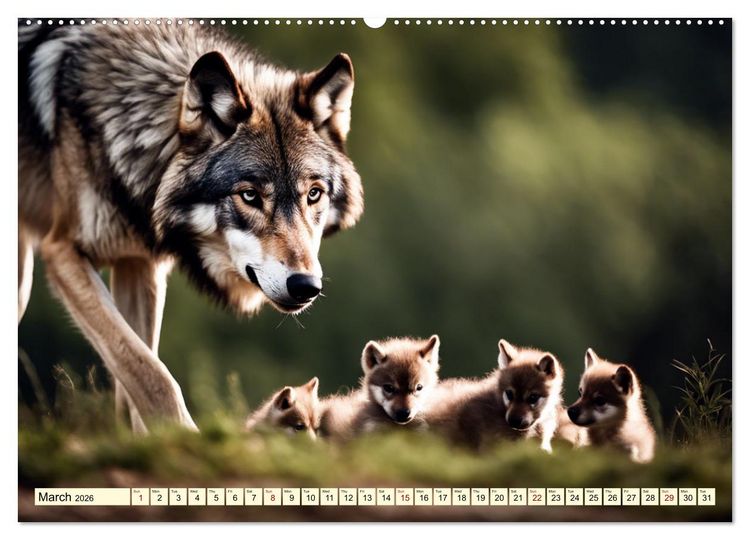 Produktbild: A year among wolves (High Quality Premium Wall Calendar 2026 DIN A2 landscape),CALVENDO 12 Month Wall Calendar