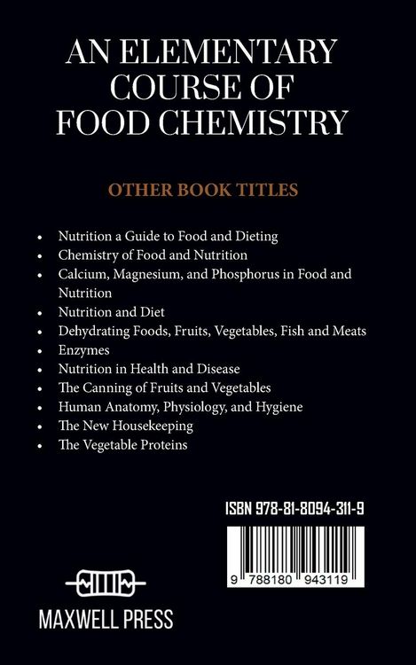 Produktbild: An Elementary Course Of Food Chemistry