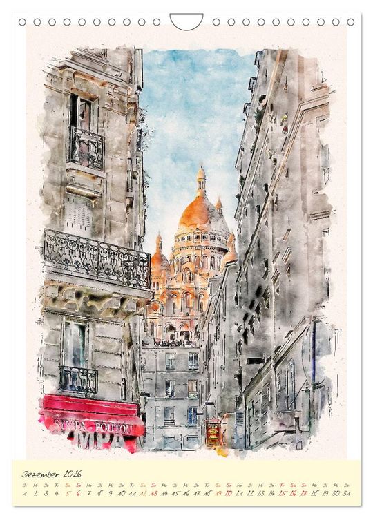 Produktbild: Paris - malerische Metropole (Wandkalender 2026 DIN A4 hoch), CALVENDO Monatskalender