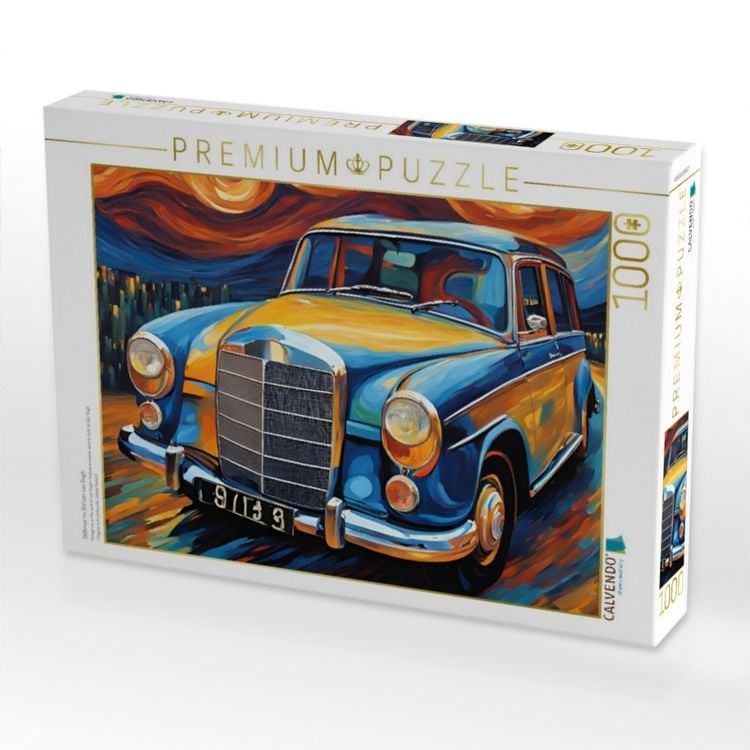 Produktbild: CALVENDO Puzzle Oldtimer im Stil von van Gogh | 1000 Teile Lege-Gr&ouml;&szlig;e 64x48cm Foto-Puzzle f&uuml;r gl&uuml;ckliche Stunden